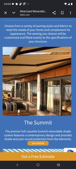 Retractable awnings