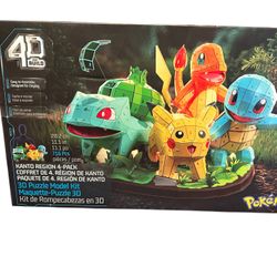 4D Build Pokemon Puzzle Model Kit! Kanto Region 4-pack All 4 NEW Sealed