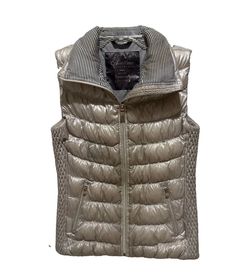 Calvin Klein Women's S Gold Winter Down Puffer Vest Gilet Performance Down Fill