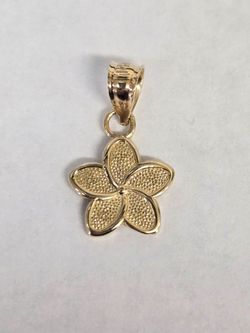 14kt Gold Plumeria Flower Charm