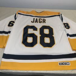 Jaromir Jagr Pittsburgh Penguins Ccm Jersey White Sewn Euc Mens Xxl Mic Vintage