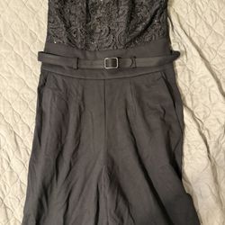Venus Black Lace Top Jumpsuit-size 2