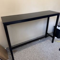 55” Counter Height Bar Table Black Pub Table Kitchen Console