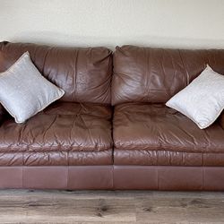 Genuine Leather Couch Top-Grain Elegant High Quality Loveseat Plush Sofa Not Slippery