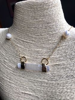 Brand new Selenite & Pearl Necklace