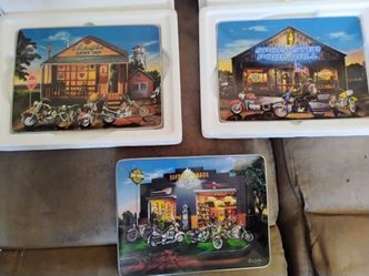 3 Collectible Harley Davidson rectangle plates