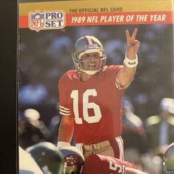1989 49ERS #16 QB Joe Montana NFL Player of the Year 