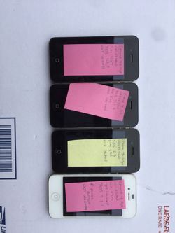 LOT of 4 - iPhone 4/4s - all power on and work - tested