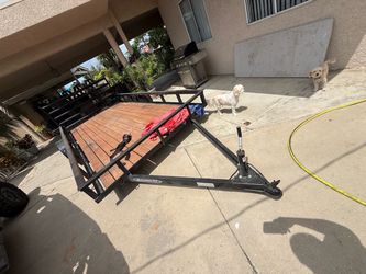 Flat Bed Utility Trailer with Wood Deck