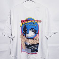 VINTAGE 1989 INDIANA JONES AND THE LAST CRUSADE MENS SHIRT NEW NO TAGS USA MADE