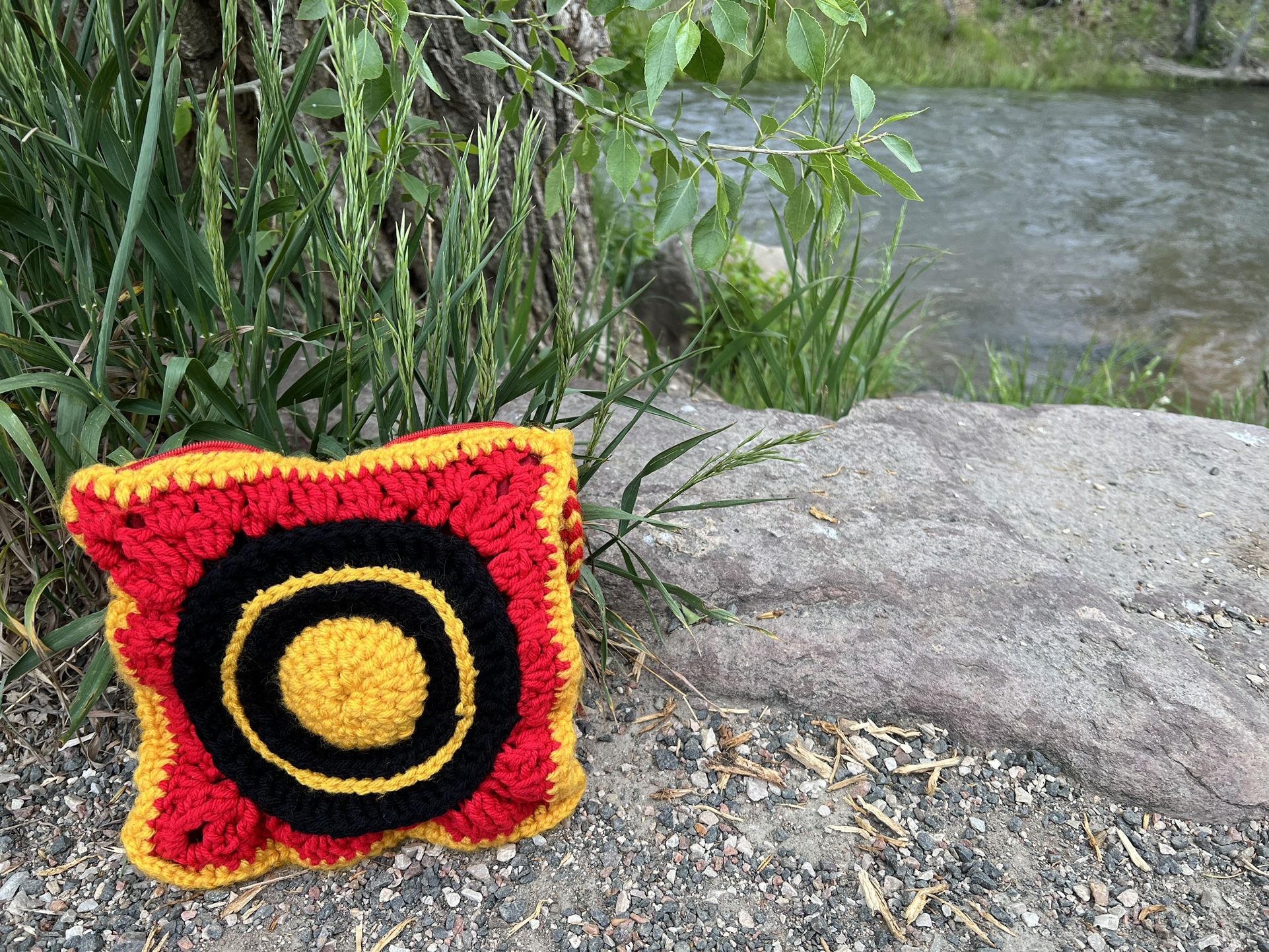 Handmade Crochet Make Up Bag (Ferrari Inspired)