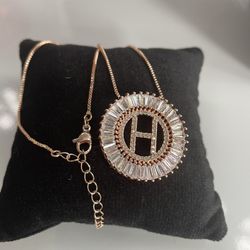 Rose Gold Plated Initial Letter Necklace