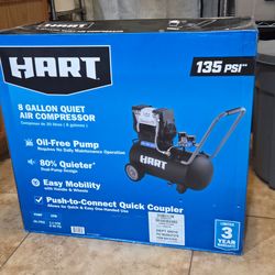 New Hart Air Compressor 8 Gallon