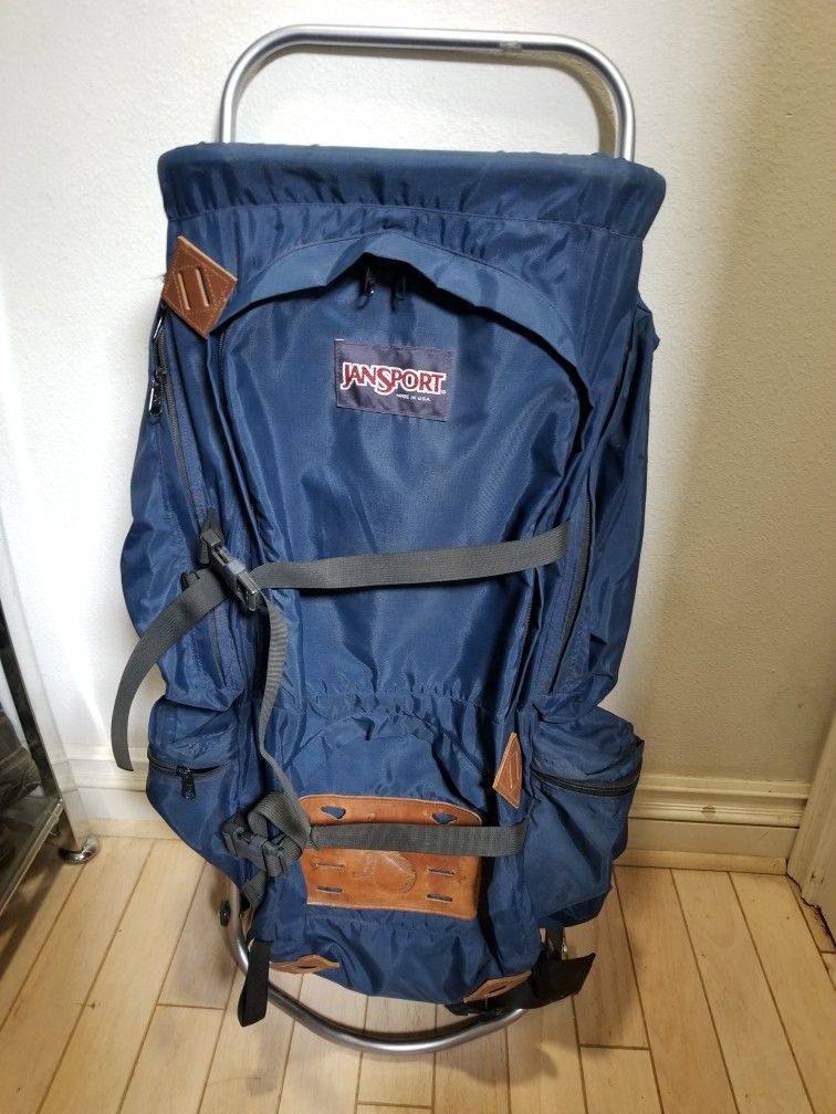 JanSport External Aluminum Frame Hiking Camping Backpack High Quality Heavy Duty Lightweight