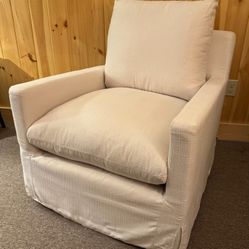 Ivory Swivel Arm Chair