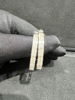 💎✨ LUXURY 14K WHITE GOLD DIAMOND HOOPS! 2.27ct Baguettes + 0.47ct Round Diamonds – STUNNING Sparkle