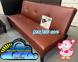 Cherry futon couch sofa new convertible burgundy
