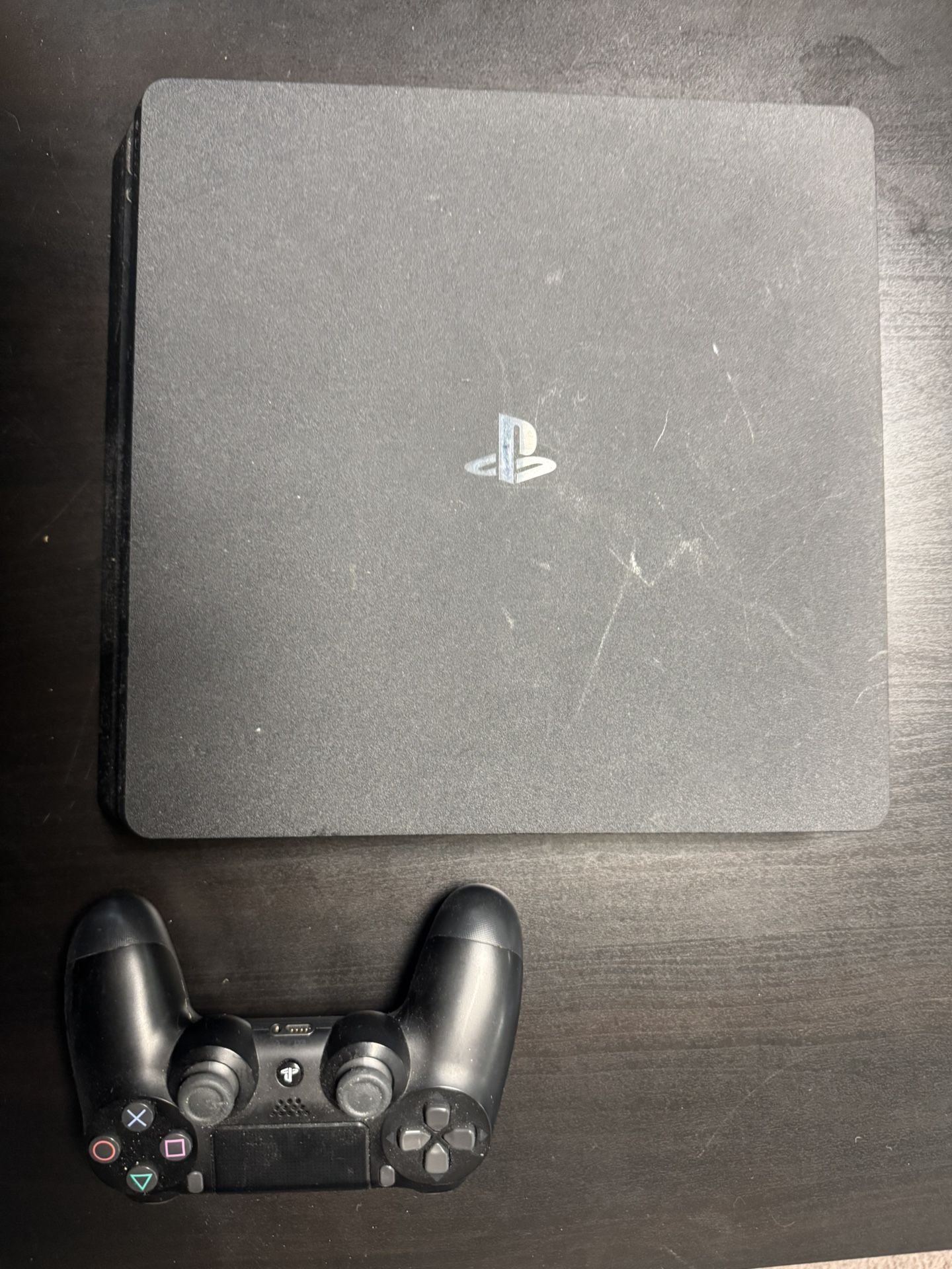 PS4 Slim with Controller and Cords