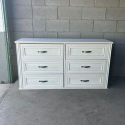 White Wash 6 Drawer Dresser