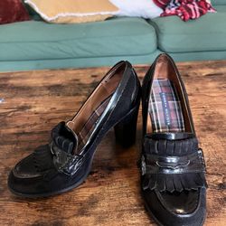 Tommy Hilfiger Black Suede Loafer Heels 