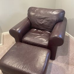 Nice Leather chair and Ottoman