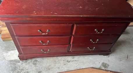 Queen Bed Frame, Dresser and Mirror