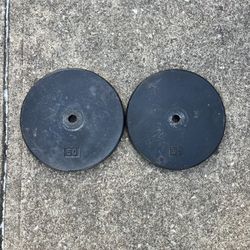 50 lb Standard 1” weight plate set 100 lbs total weights 50lb 50lbs Cast Iron plates Flat Pancake style 