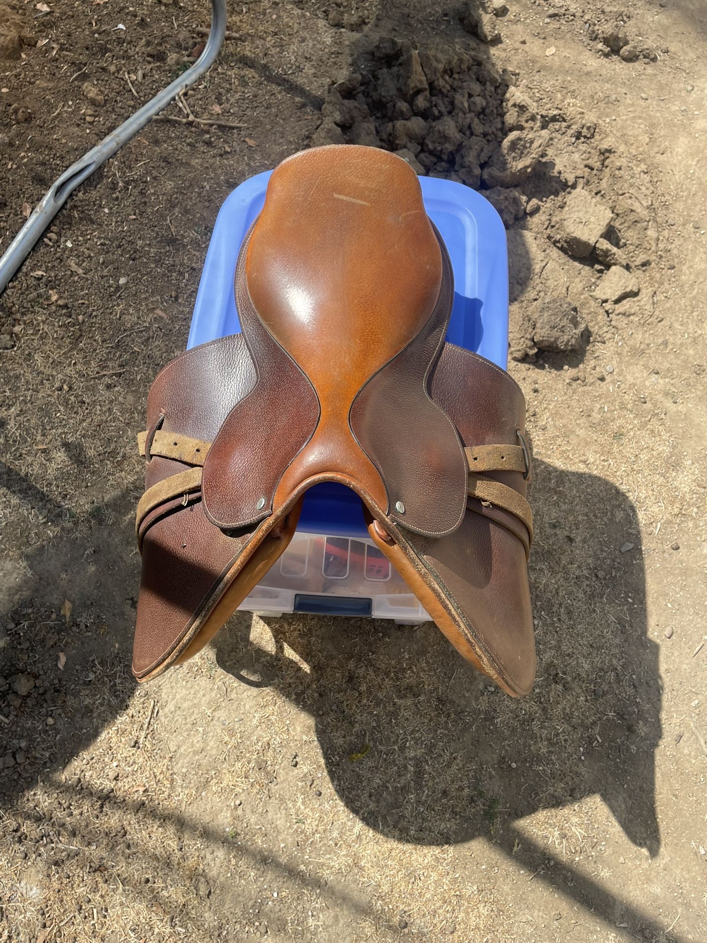 ENGLISH RIDING SADDLE (w/Cinch, Pad, Irons, Cover)