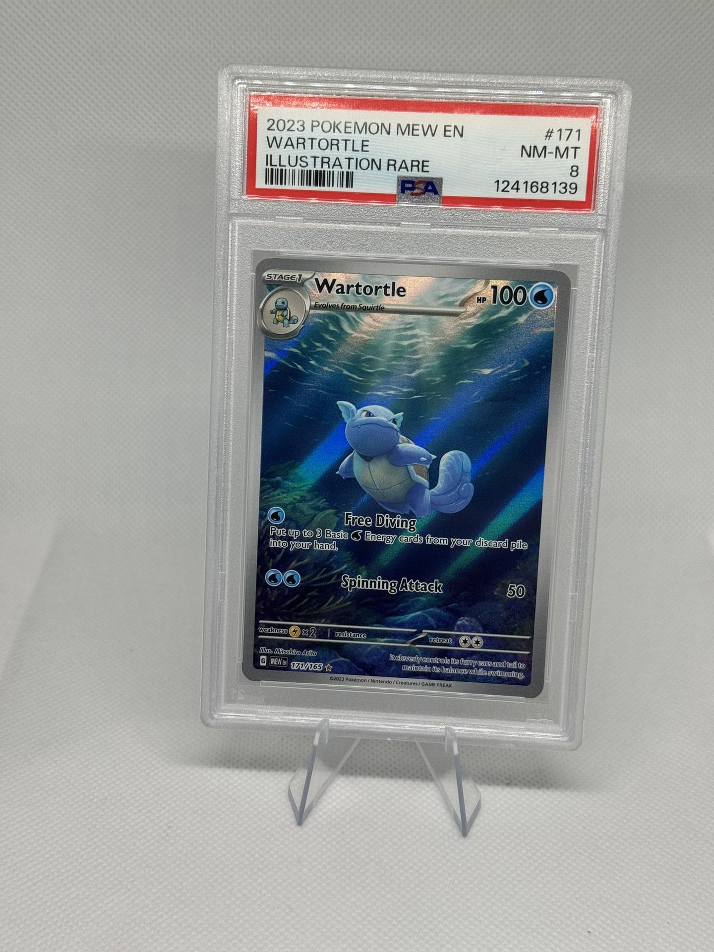 2023 Pokemon Wartortle 171/165 PSA 8