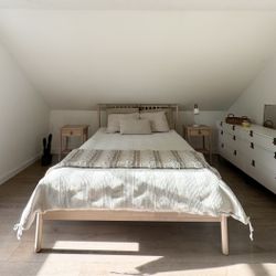IKEA Birch Queen Bed Frame 
