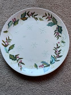 Vintage Tracy Porter Hand-Painted Holiday Holly & Berry Plate