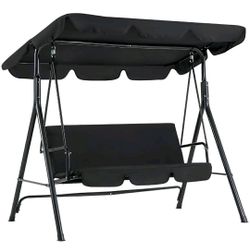 New in a box, Patio Swing Outdoor 3-Seat Glider Patio Swings with Removable Cushion and Adjustable Canopy, Porch Bench for Garden Poolside and backyar