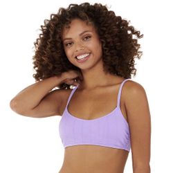 Ninety Nine Juniors M Bralette Swim Top Lavender Crinkle Adjustable Straps