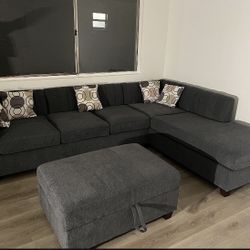 Sectional Sofa Set With Ottoman 