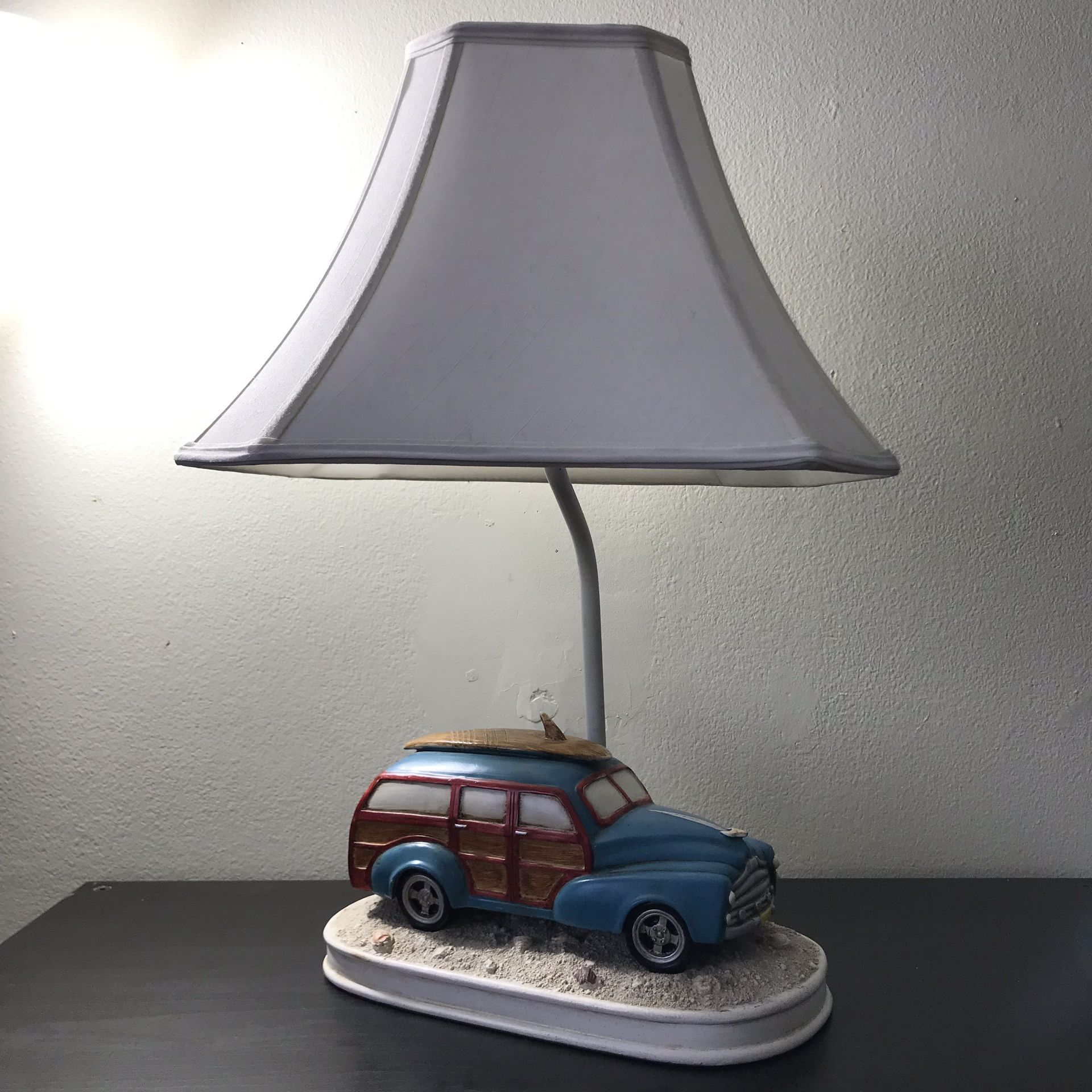 Blue Vintage Styled Car Lamp with New Check Shade