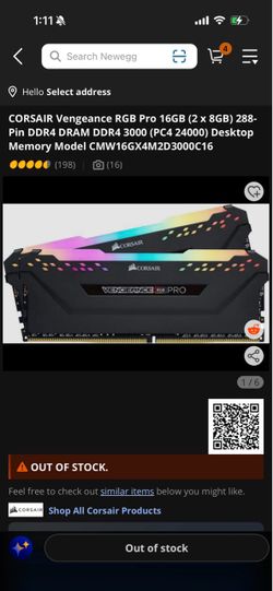 2x 8gb RAM Corsair vengeance rgb pro 288-pin DDR4 (PC4 24000)