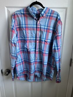 Vineyard Vines Blue and Pink Plaid Button Down Shirt