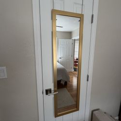 Overdoor Full Length Mirror Gold Border