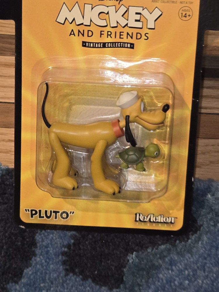 Disney Pluto with Turtle Action Figure Mickey & Friends Vintage ReAction Wave 1