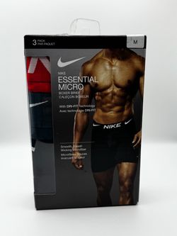 Nike Essential Micro Dri-FIT Boxer Briefs Men’s M Medium Multicolor 3 Pack