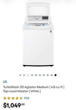 LG  top load washer 4.8 WT7305CW
