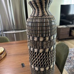 tall woven vase