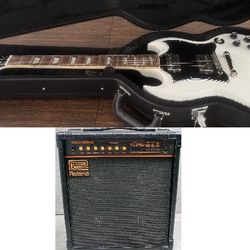 Epiphone SG Electric Guitar and Roland Amplifier Combo