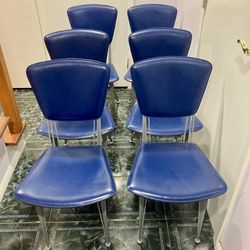 Vintage Postmodern Dining Chairs In Leather