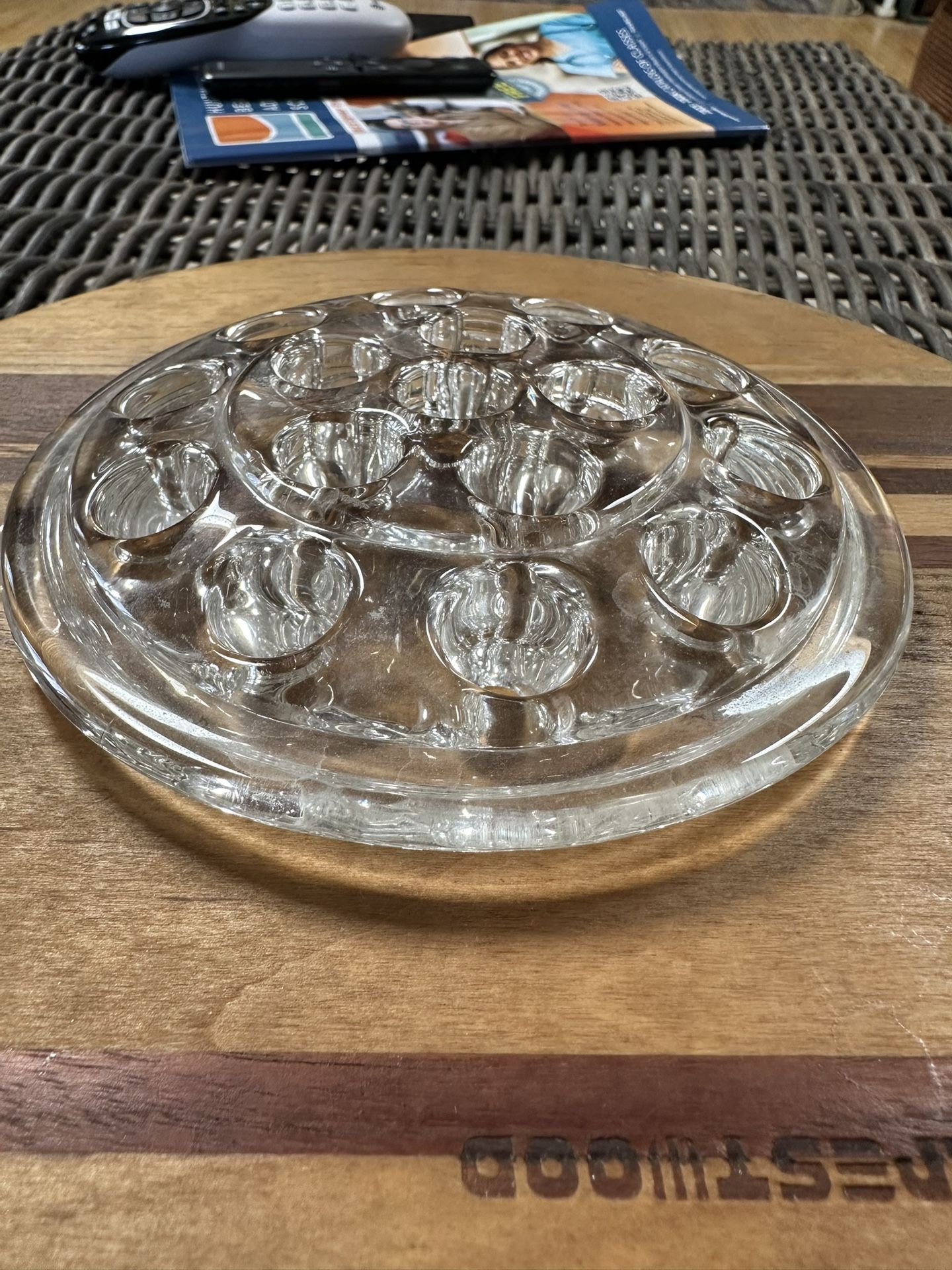Vintage Clear Glass Flower Frog Lid 16 Hole 5" diameter for Floral Arrangement