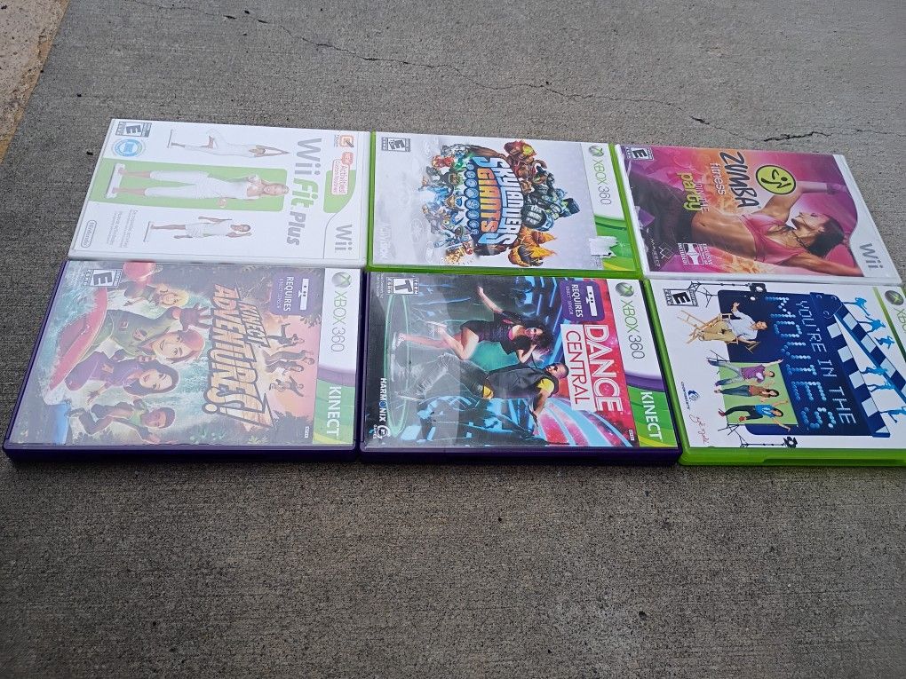 #gamelot Xbox 360 Games & 1 Wii Fitness Disc