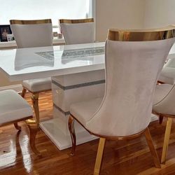 Luxury White Dining Set