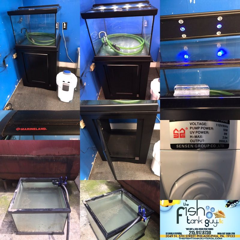 45 gallon Cube corner Aquarium fish tank complete $300