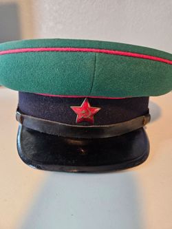 Rare 1950s Soviet Border Guard Visor Cap Hat Artel Moscow Stalin Era USSR