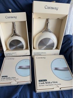 Caraway Ceramic Fry Pan Set with Glass Lids